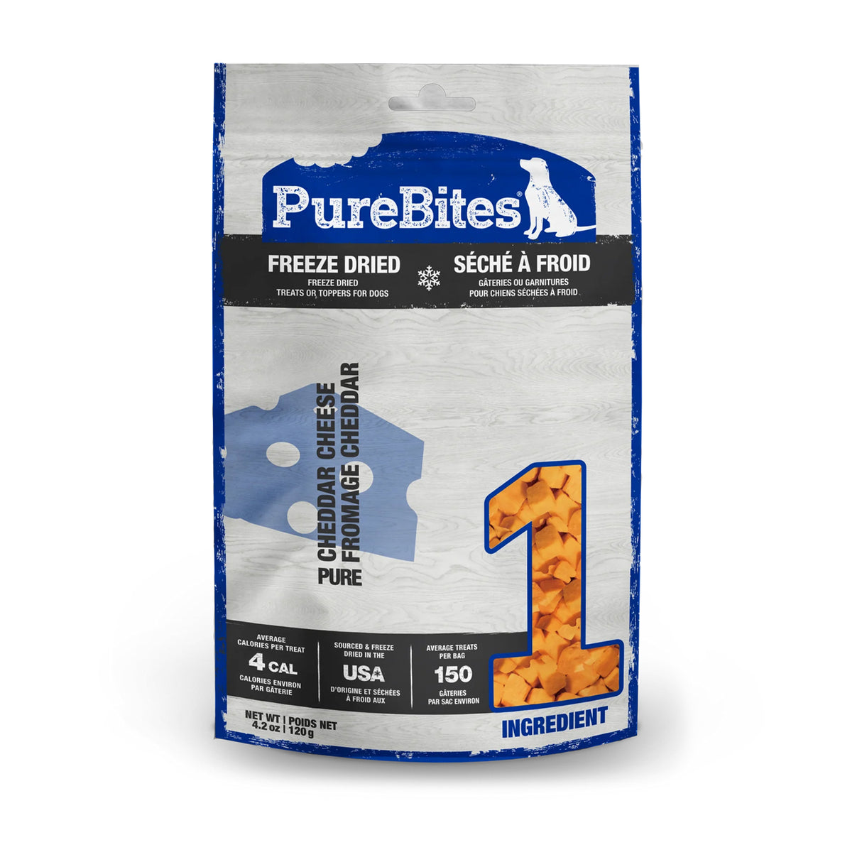 PureBites Freeze Dried Cheddar Cheese Dog Treats 120 g