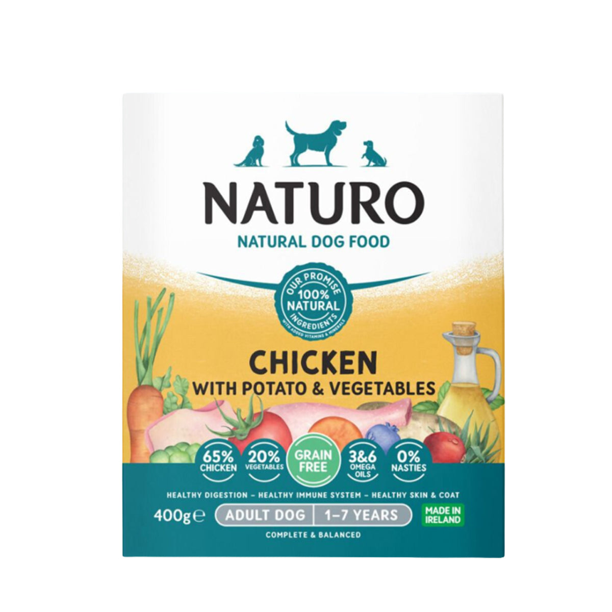 Naturo Canine Grain Free Chicken W/ Potato and Vegetables Canned Dog Food 400 g