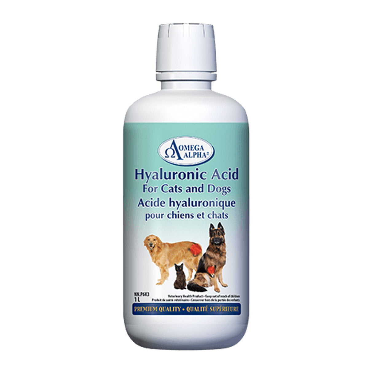 Acide Hyaluronique Oméga Alpha pour Chats &amp; Chiens 1 L