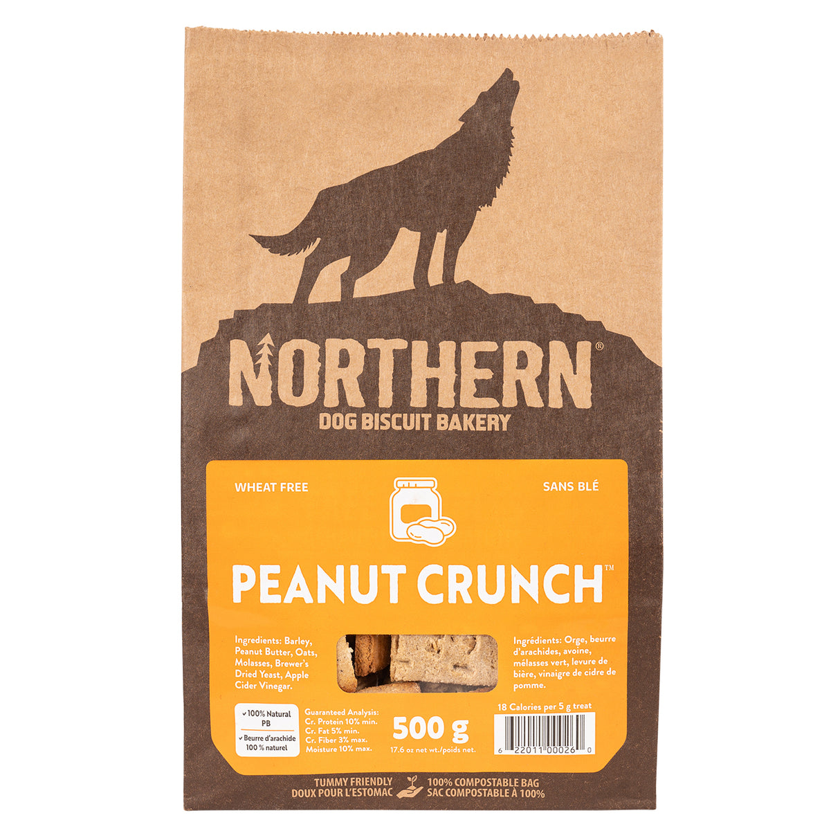 Northern Biscuit Friandises pour chien croquant aux cacahuètes sans blé 500 g