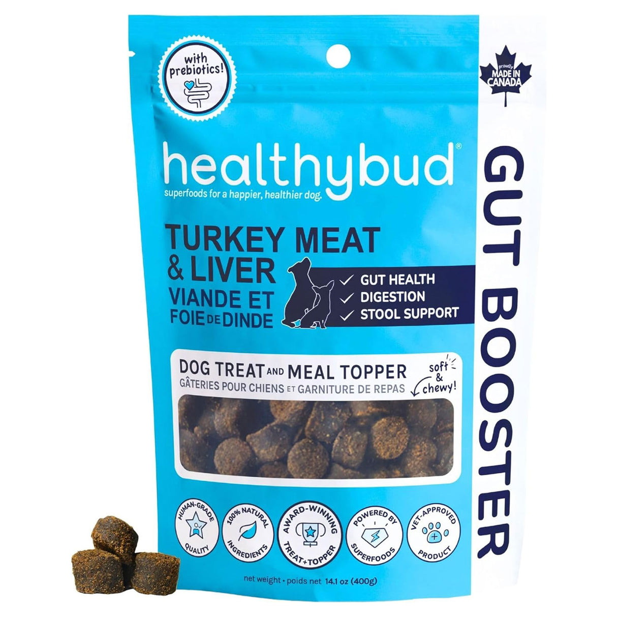 Healthybud Gut Booster Dog Supplement 14.1 Oz