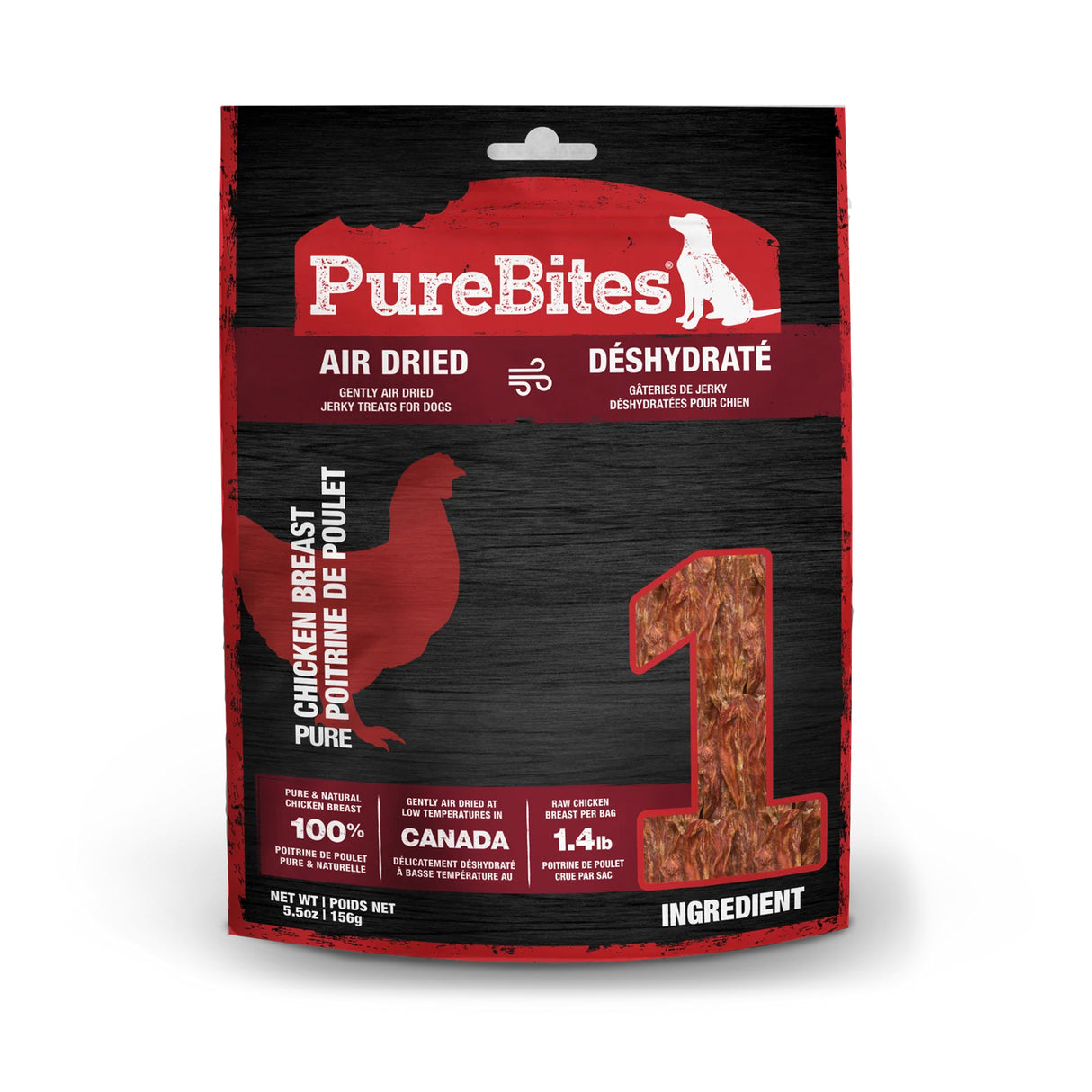 PureBites Air Dried Chicken Jerky Dog Treats 156 g