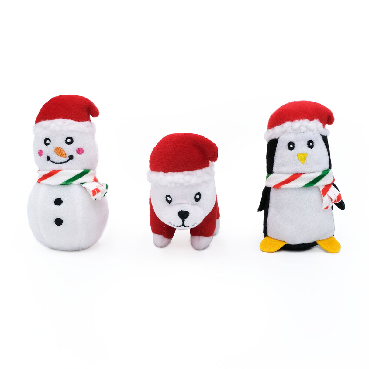 ZippyPaws Holiday Miniz Festive Animals - 3 Pack