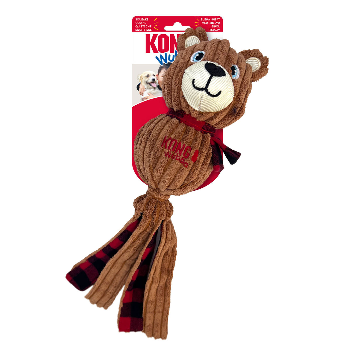 Kong Holiday Wubba Corduroy Bear - Large