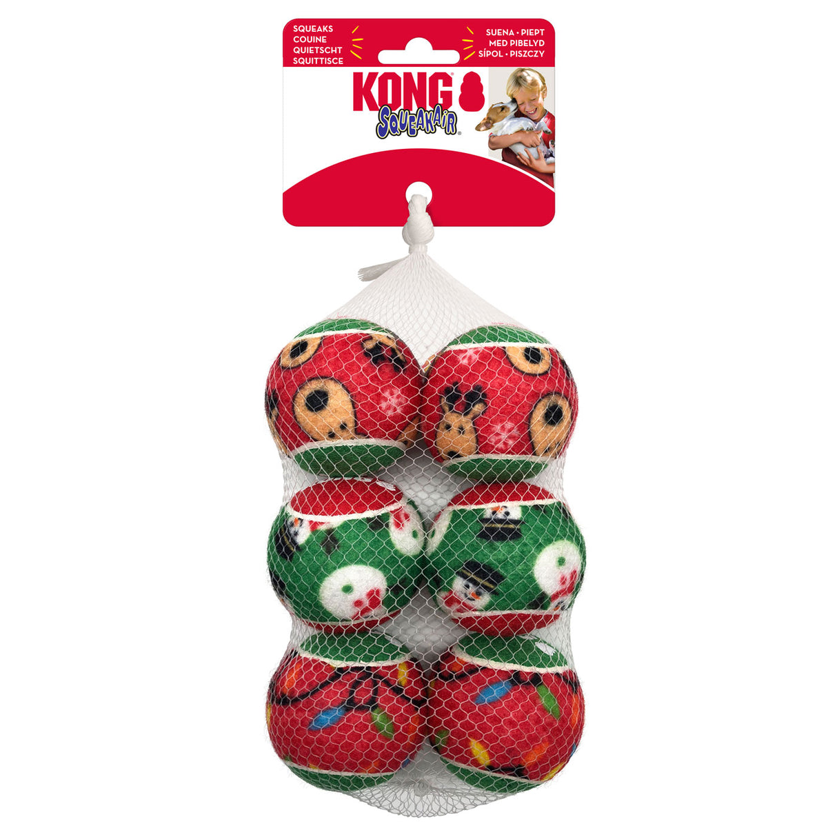 Kong Holiday SqueakAir Balls - 6 Pack