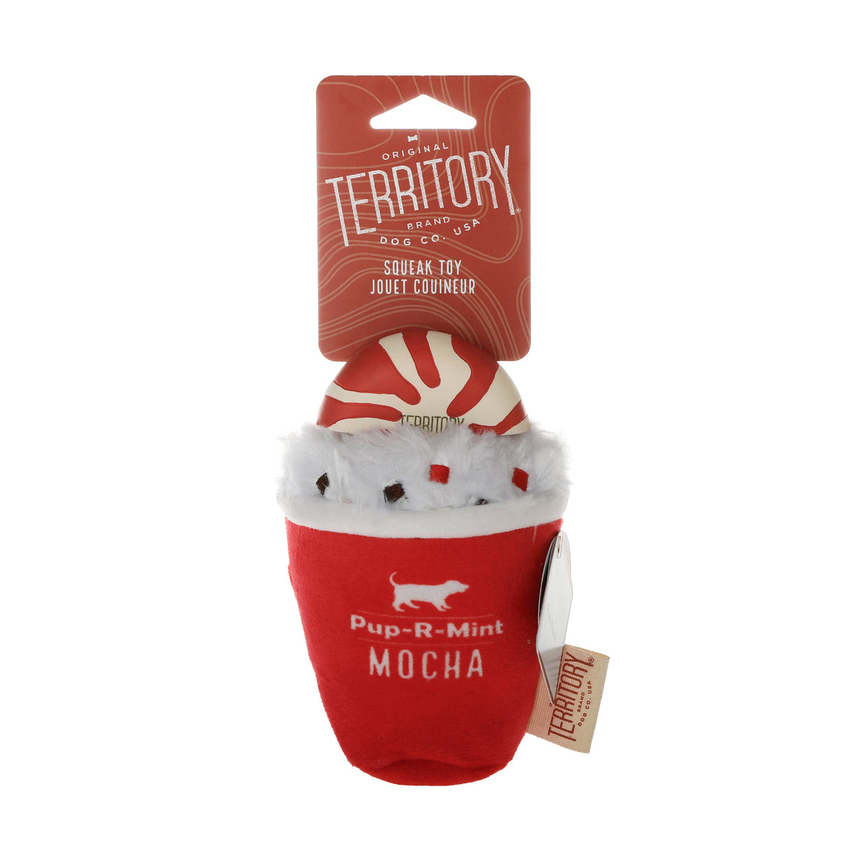 Territory Holiday 2024 Plush Pup R Mint Mocha Dog Toy