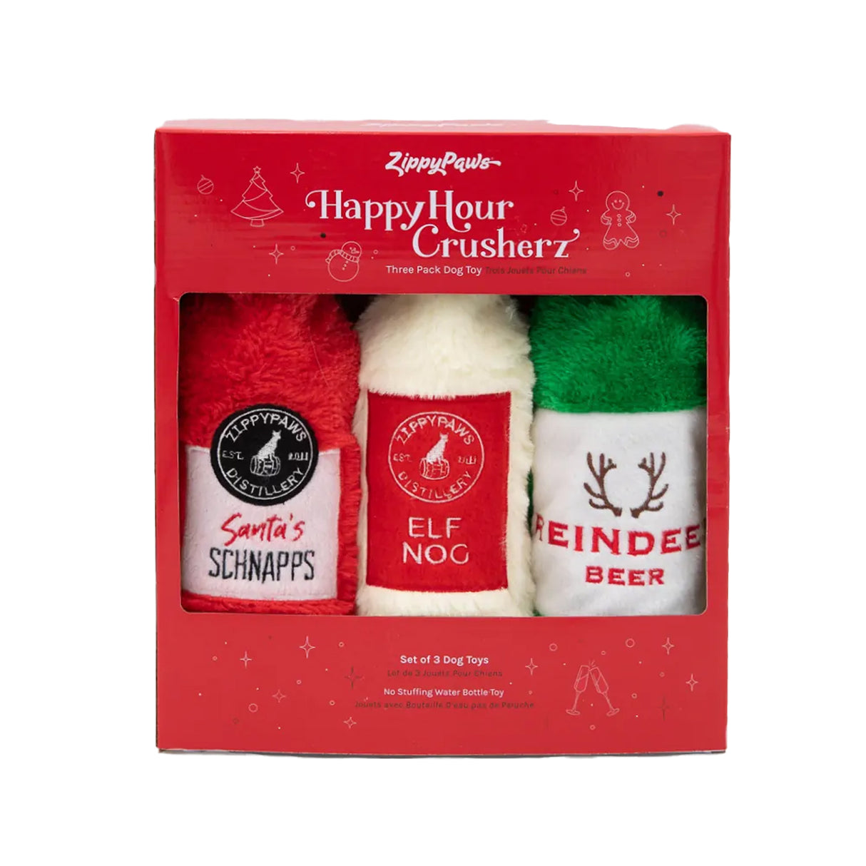 ZippyPaws Holiday Happy Hour Crusherz - 3 Pack