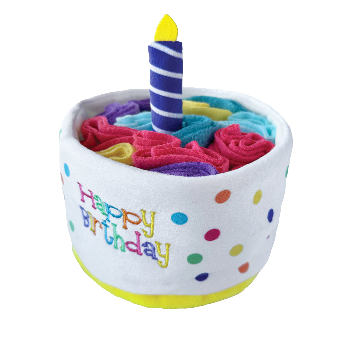 Fou Fou Brands Fou Fit Hide 'N Seek Gâteau d'anniversaire Snuffle Jouet unisexe pour chien 13 cm