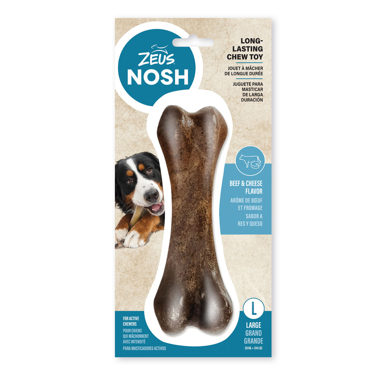 Zeus Nosh Strong Chew Bone, Beef & Cheese Flavor