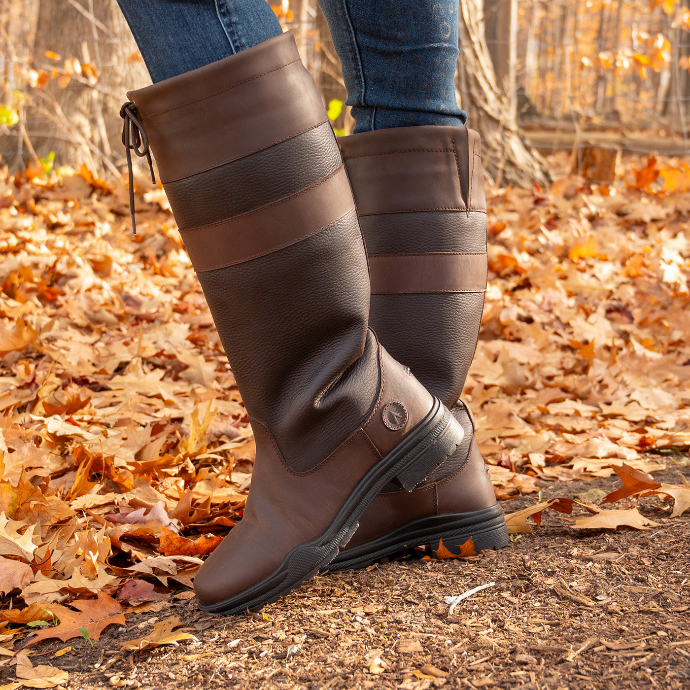 Long leather sale country boots