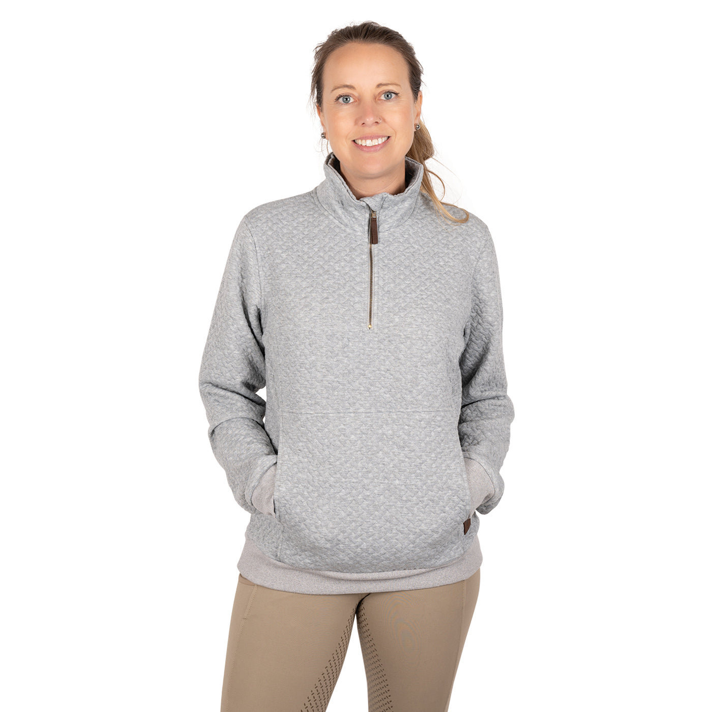UNBIND QUILT SWITCH SWEAT グレー　M Aerion Adelia Quarter Zip Quilt Sweatshirt – Greenhawk Equestrian