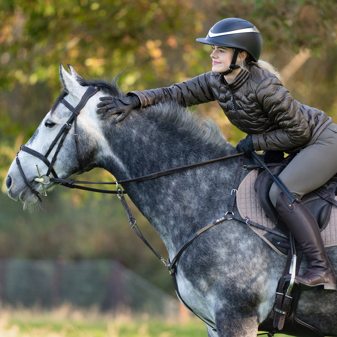 Charles Owen Halo Luxe Wide Brim Helmet Greenhawk Equestrian Sport