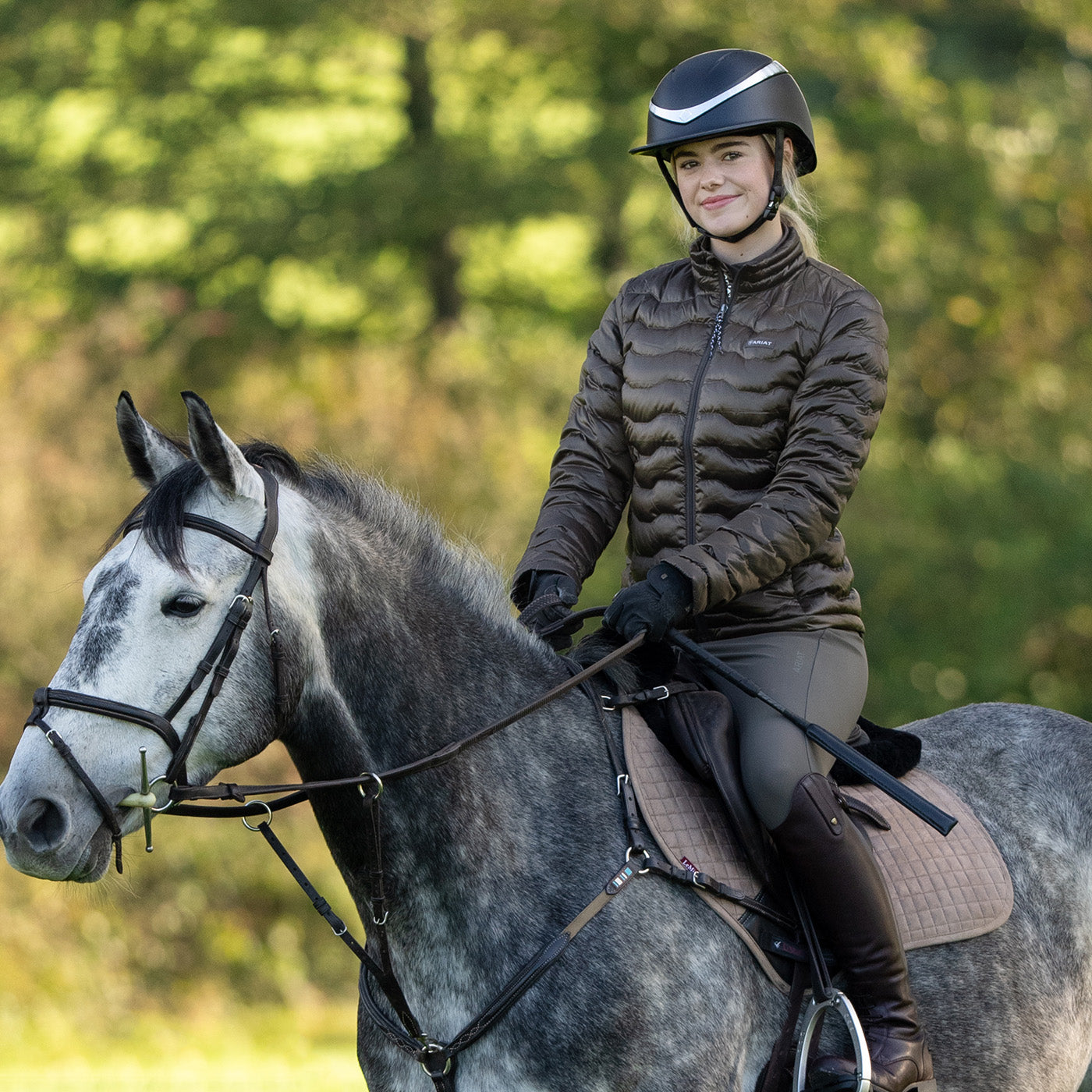 Charles Owen Halo Luxe Wide Brim Helmet Greenhawk Equestrian Sport