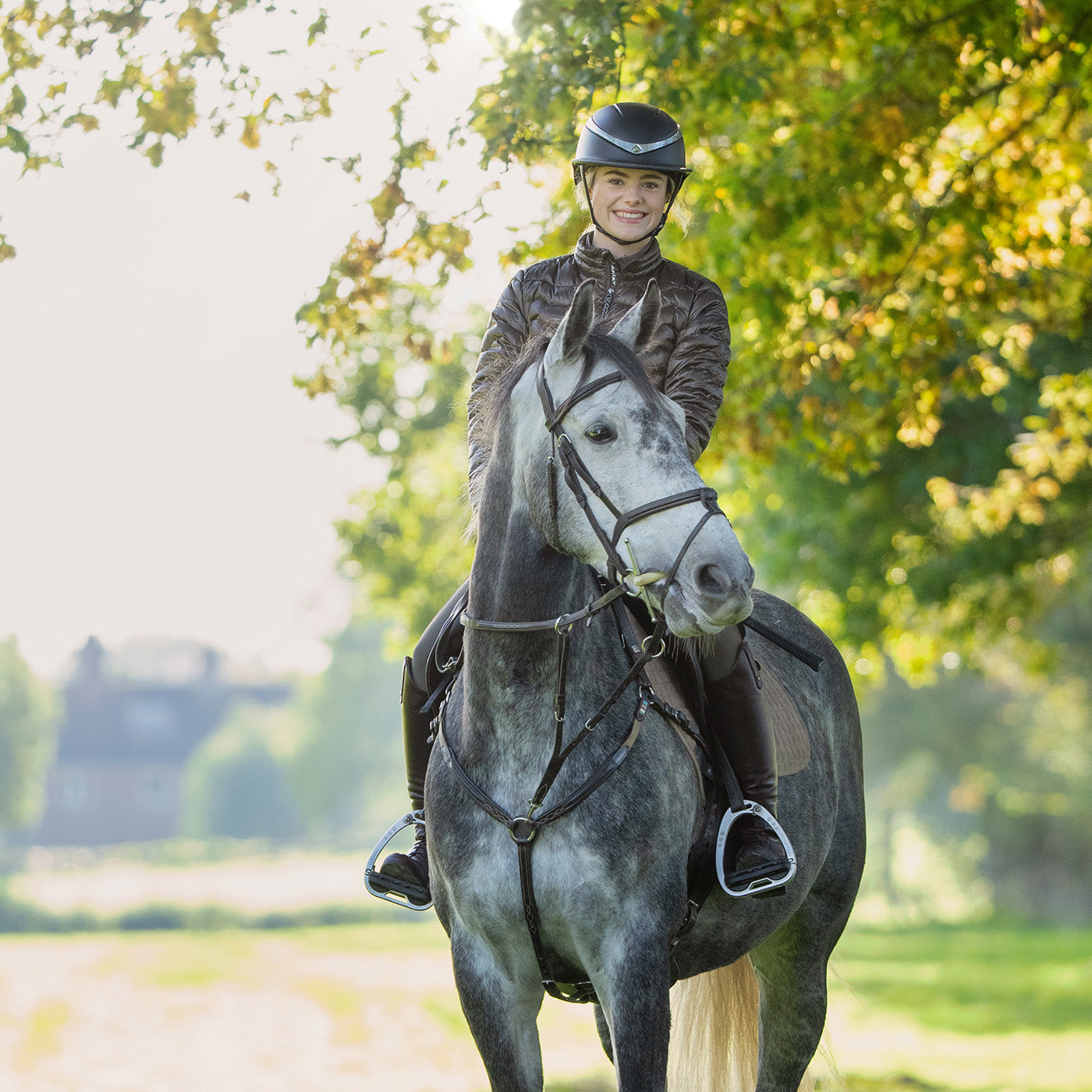 Charles Owen Halo Luxe Wide Brim Helmet Greenhawk Equestrian Sport