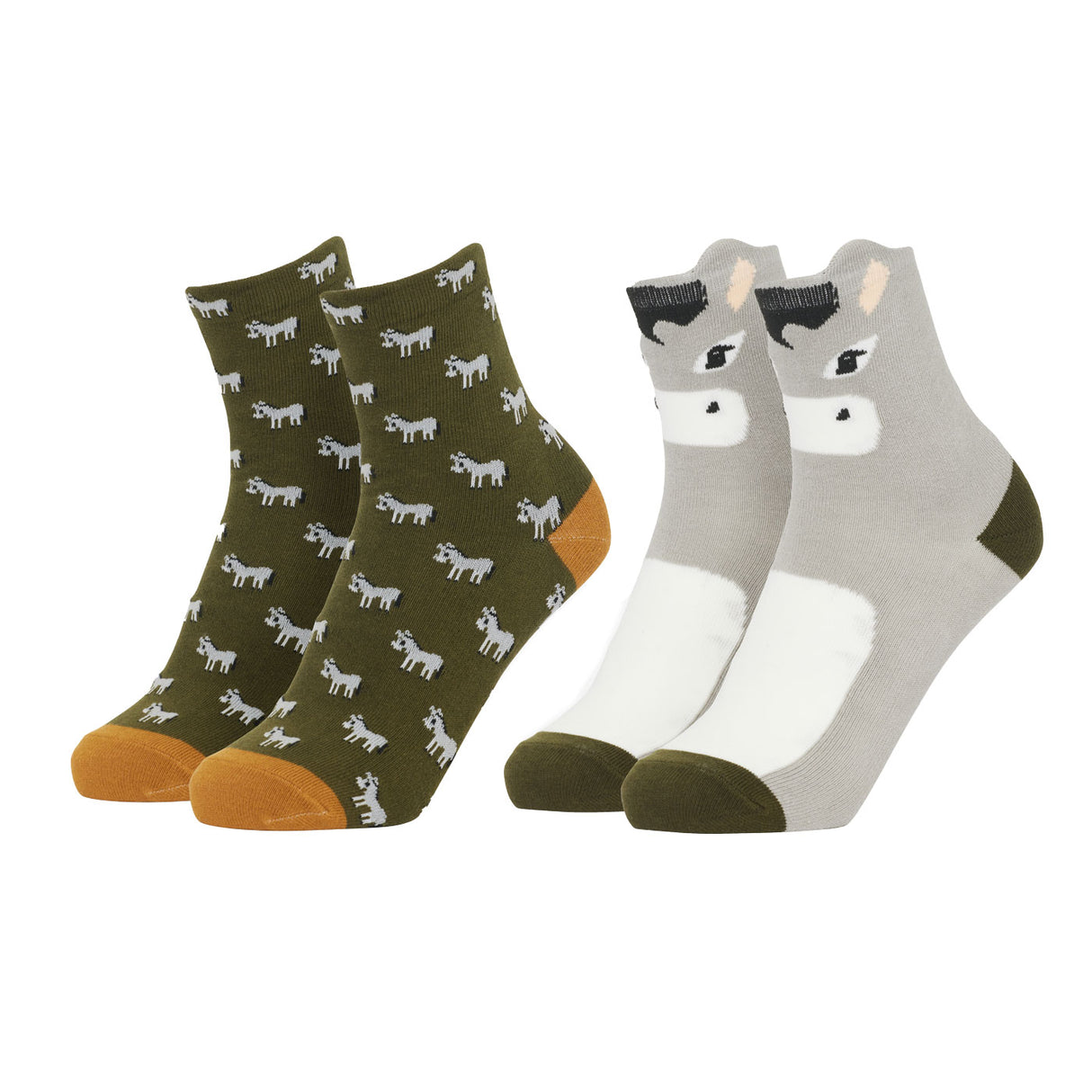 Chaussettes miniatures LeMieux à motif d'âne - Lot de deux - Pour enfants