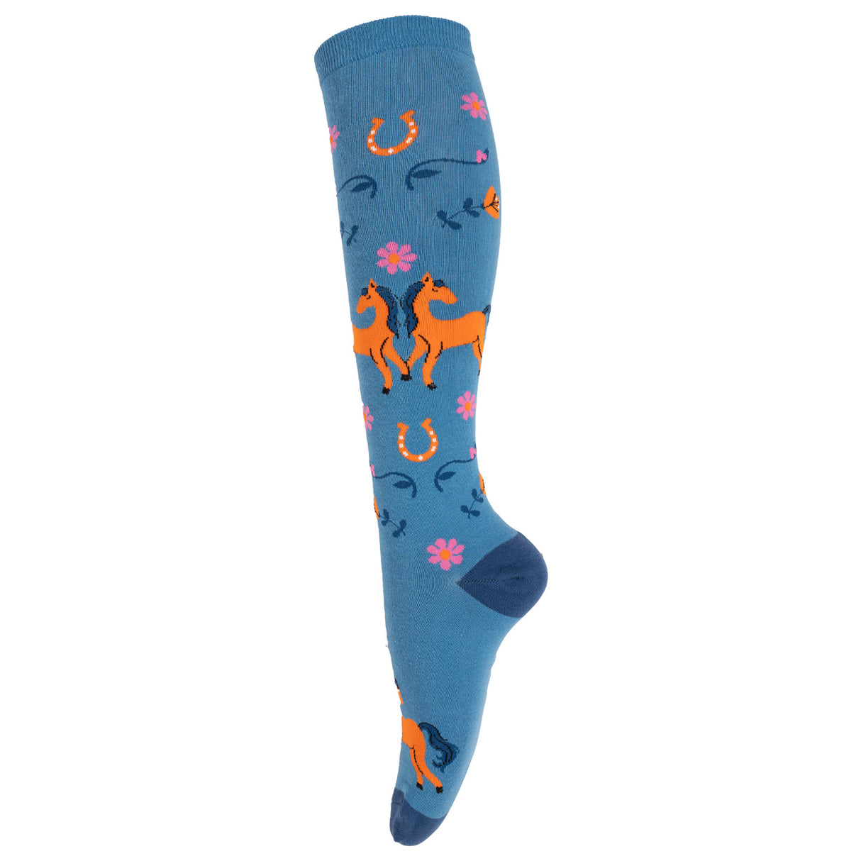 Sock It To Me Chaussettes hautes extensibles motif cheval à fleurs