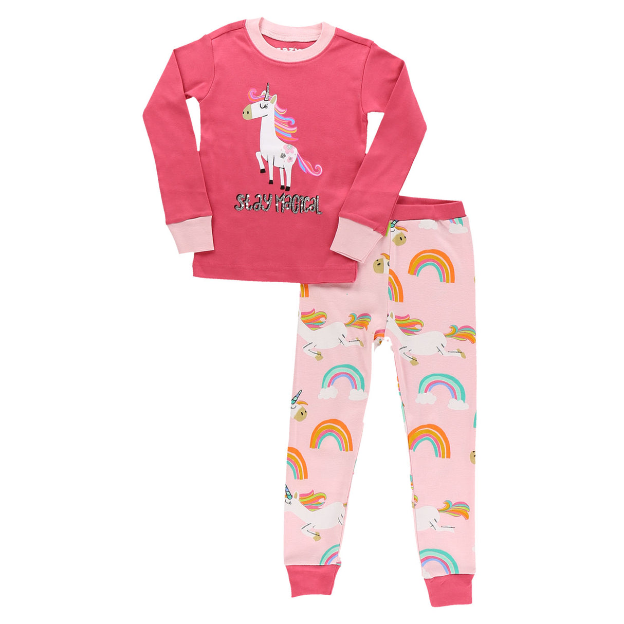 Lazy One Magical Unicorn Long Sleeve Pajama Set - Kids'