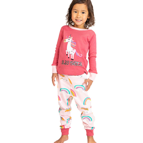 Lazy One Magical Unicorn Long Sleeve Pajama Set - Kids'