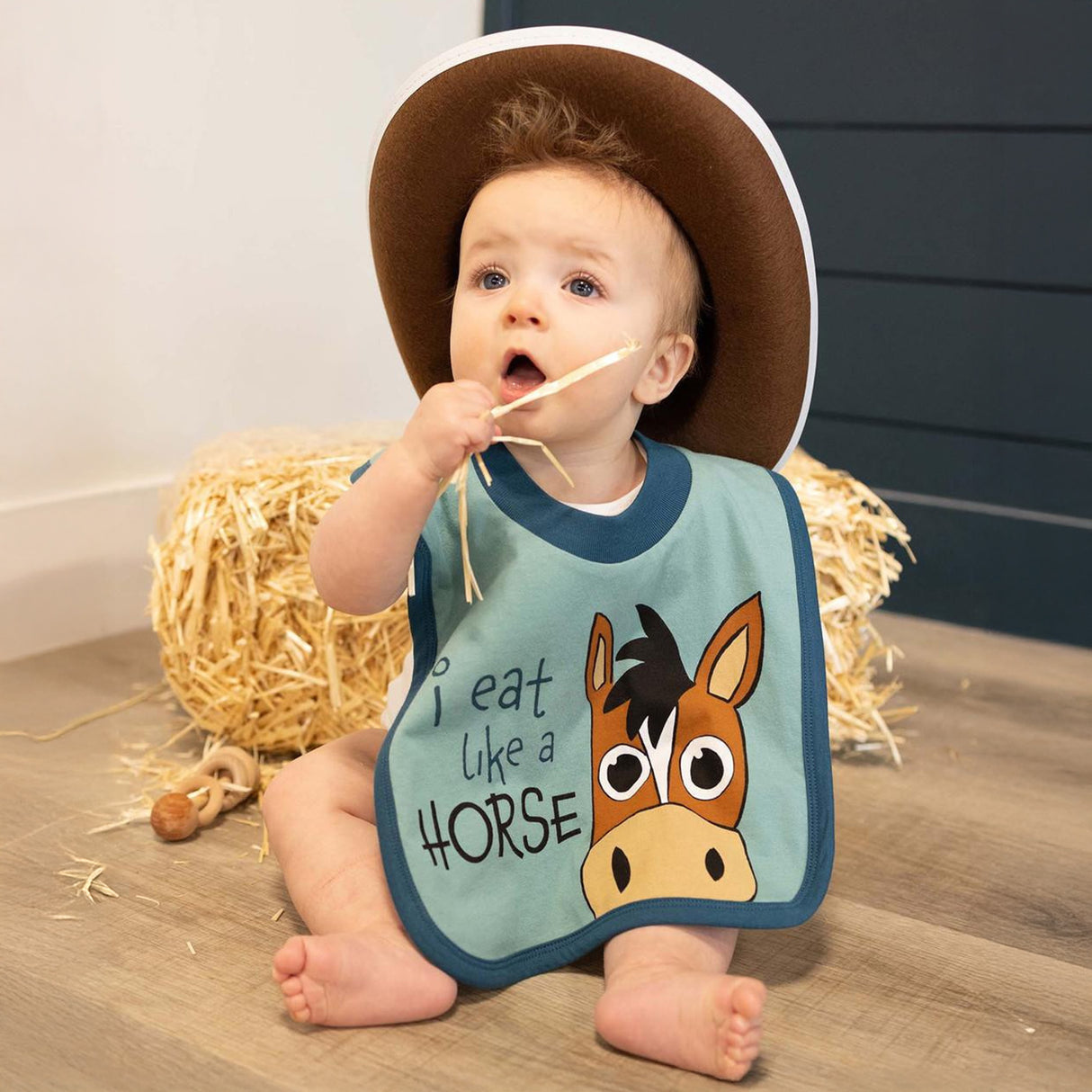 Bavoir pour bébé paresseux, je mange comme un cheval