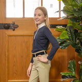 Elation Platinum Sicily Perforated Long Sleeve Show Shirt - Kids'