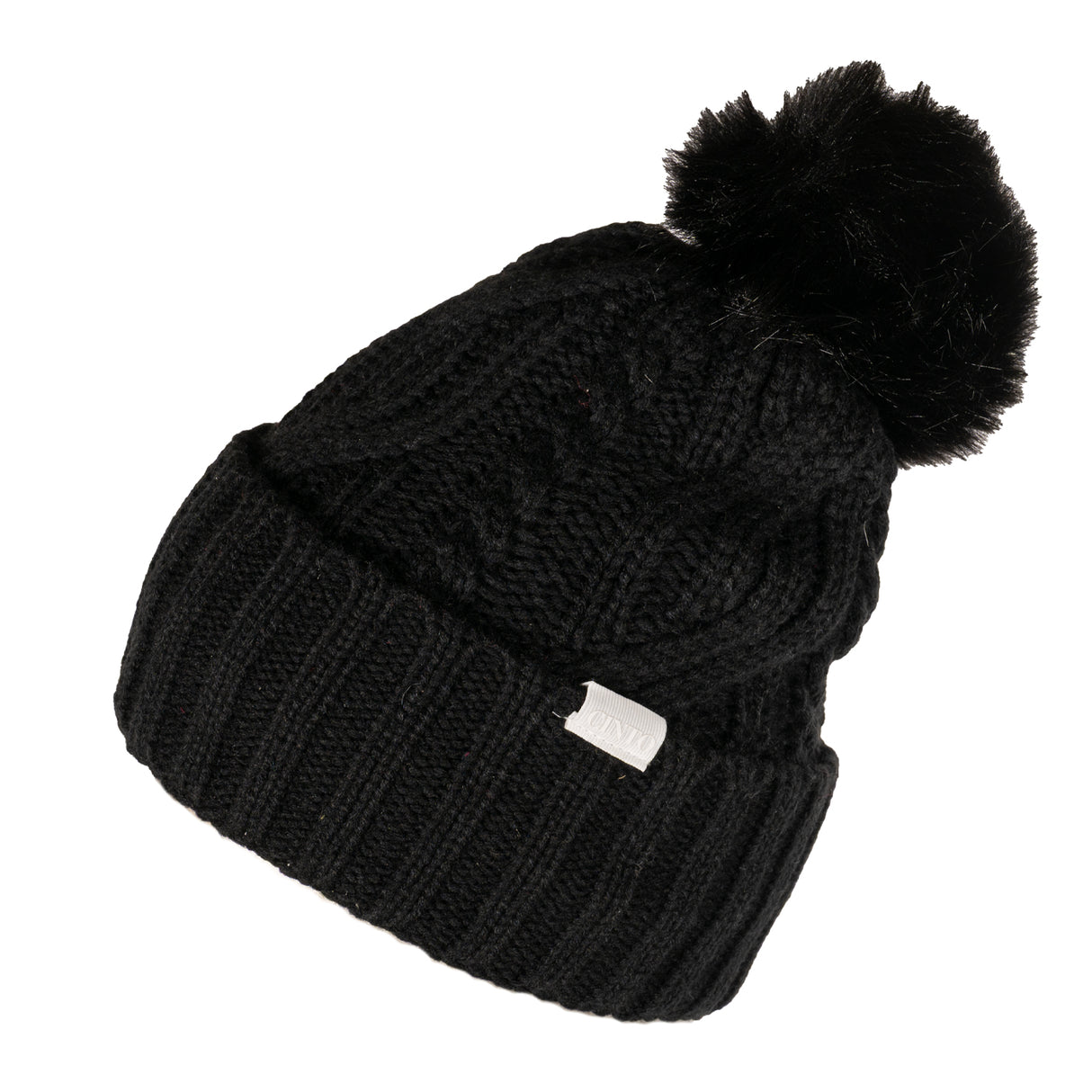Tuque à pompons en tricot torsadé Cinto