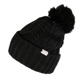 Tuque à pompons en tricot torsadé Cinto