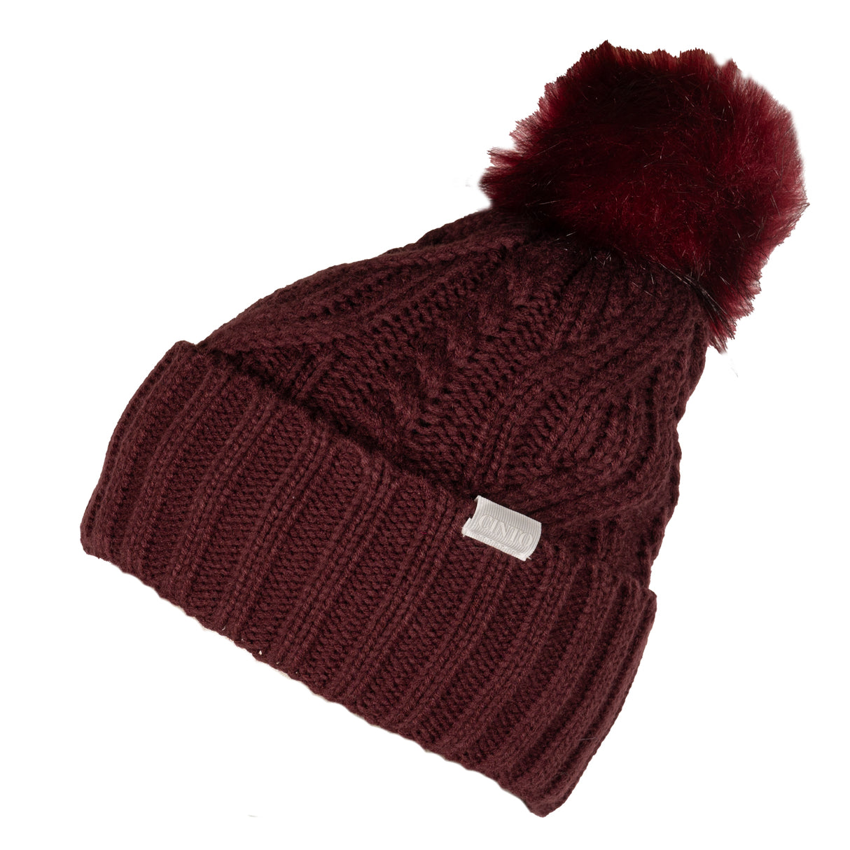 Tuque à pompons en tricot torsadé Cinto