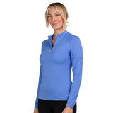 Kastel Denmark Solid Long Sleeve Paneled Quarter Zip Top