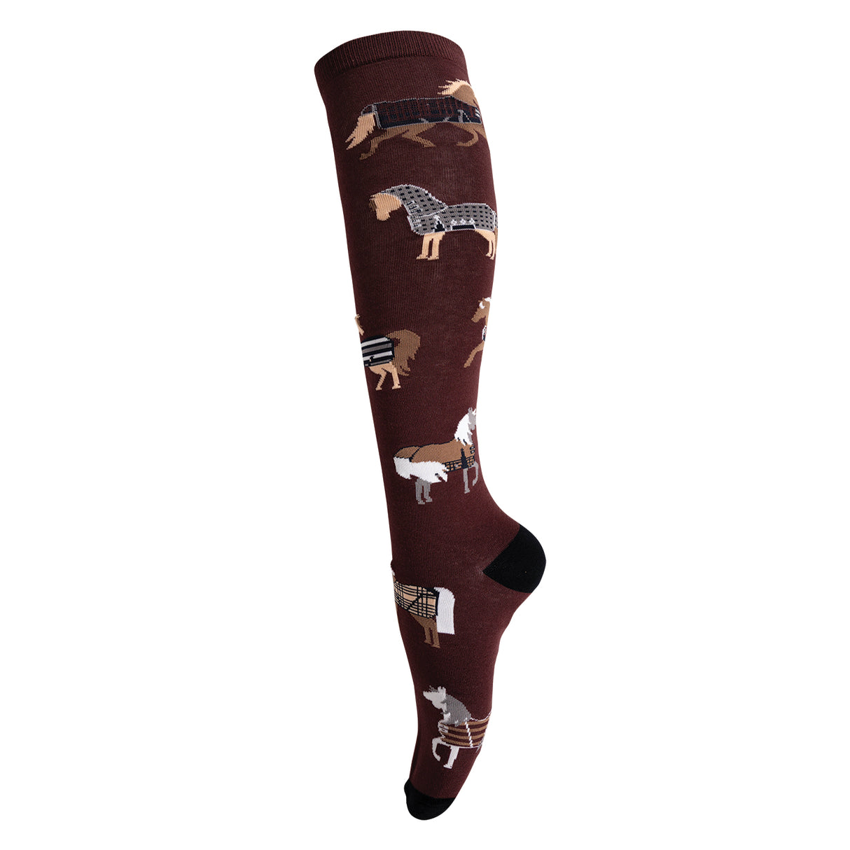 Four White Socks Vintage Blankets Knee High Socks