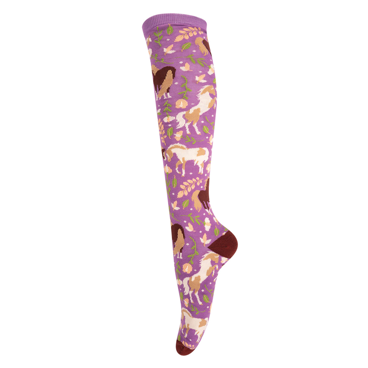 Quatre chaussettes blanches Spring Ponies, chaussettes hautes au genou