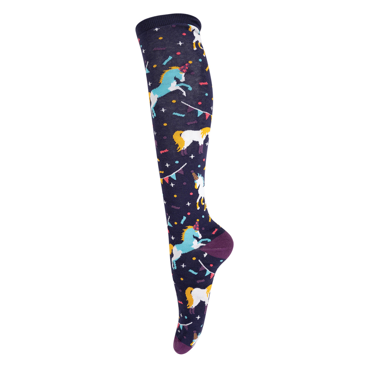 Four White Socks Pony Party Knee High Socks