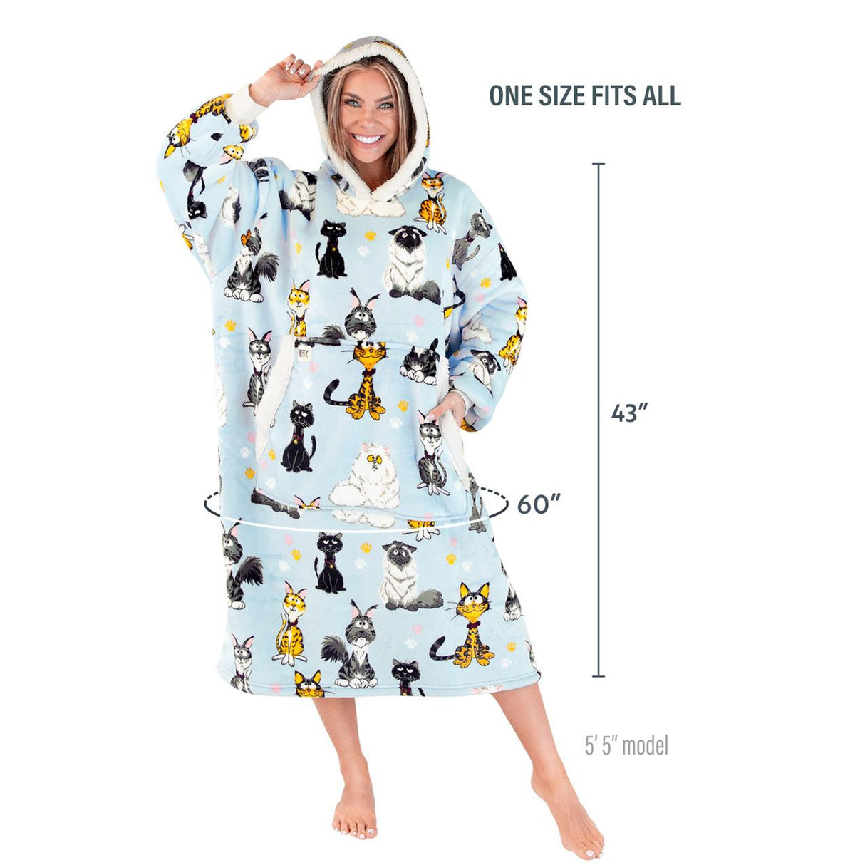 Couverture à capuche Lazy One Cattitude