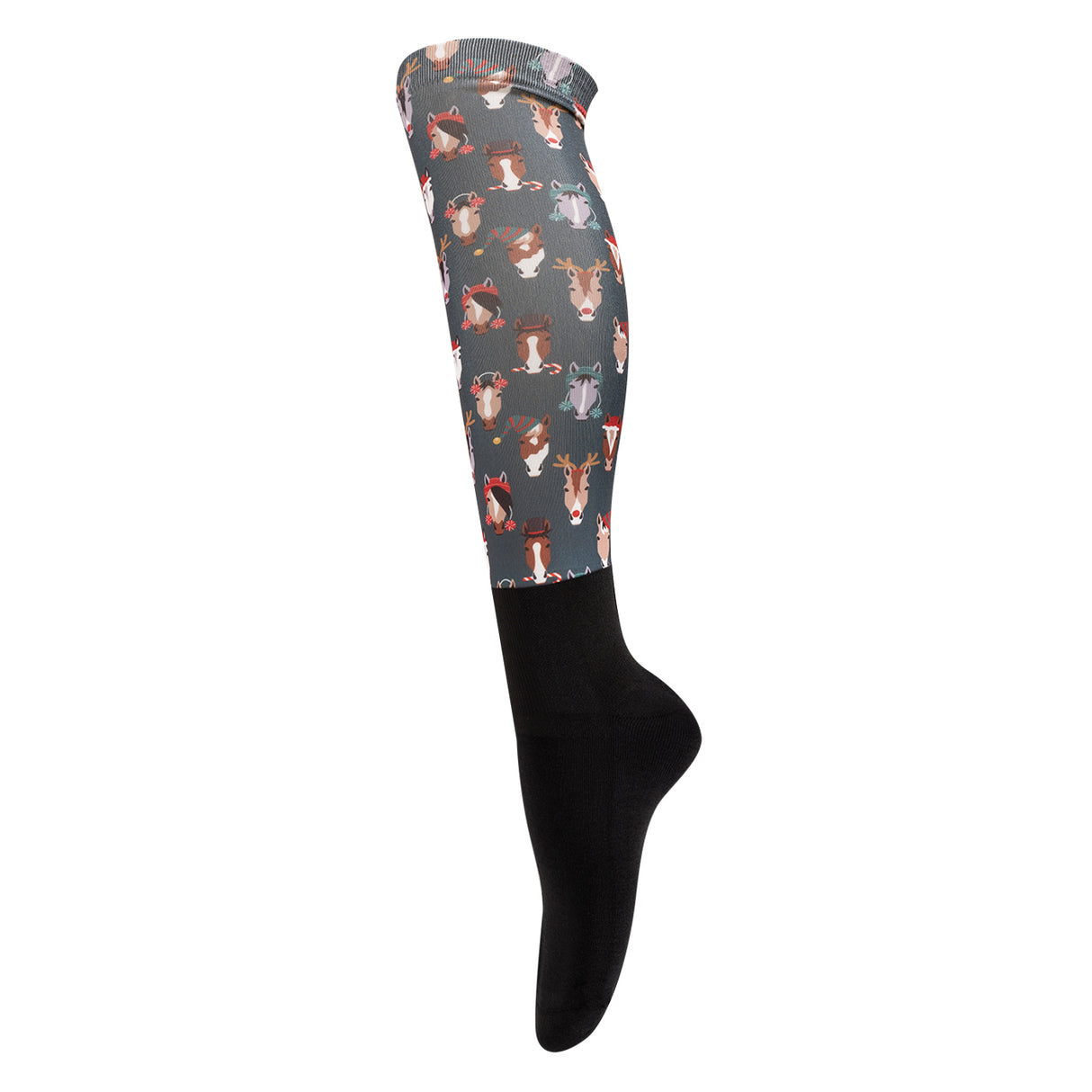 Four White Socks Holiday Ponies Boot Socks