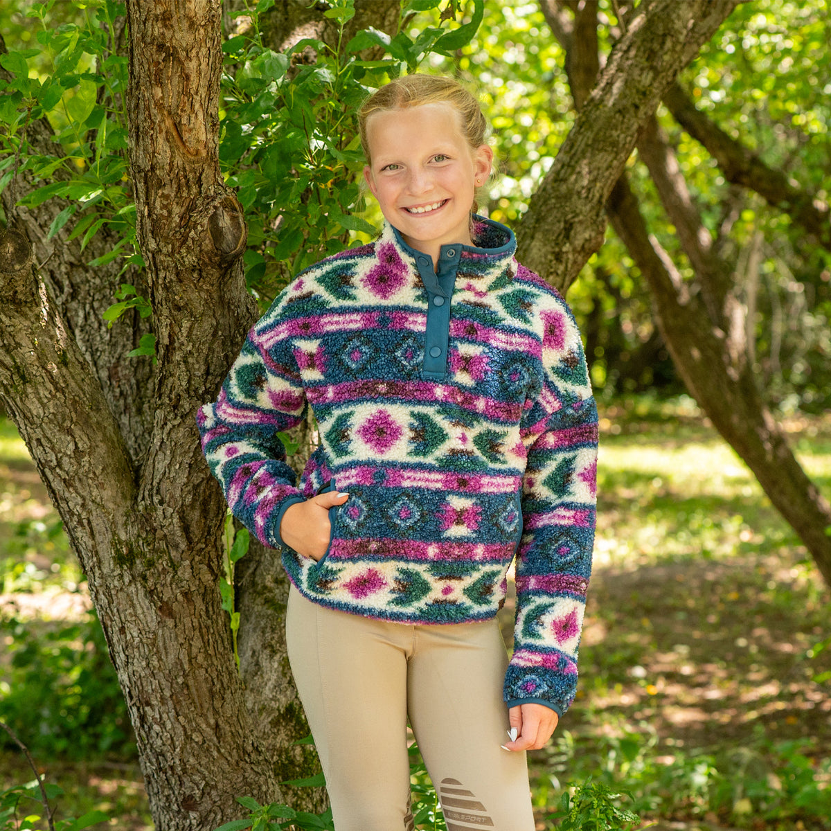 Aerion Printed Sherpa Pullover - Kids'