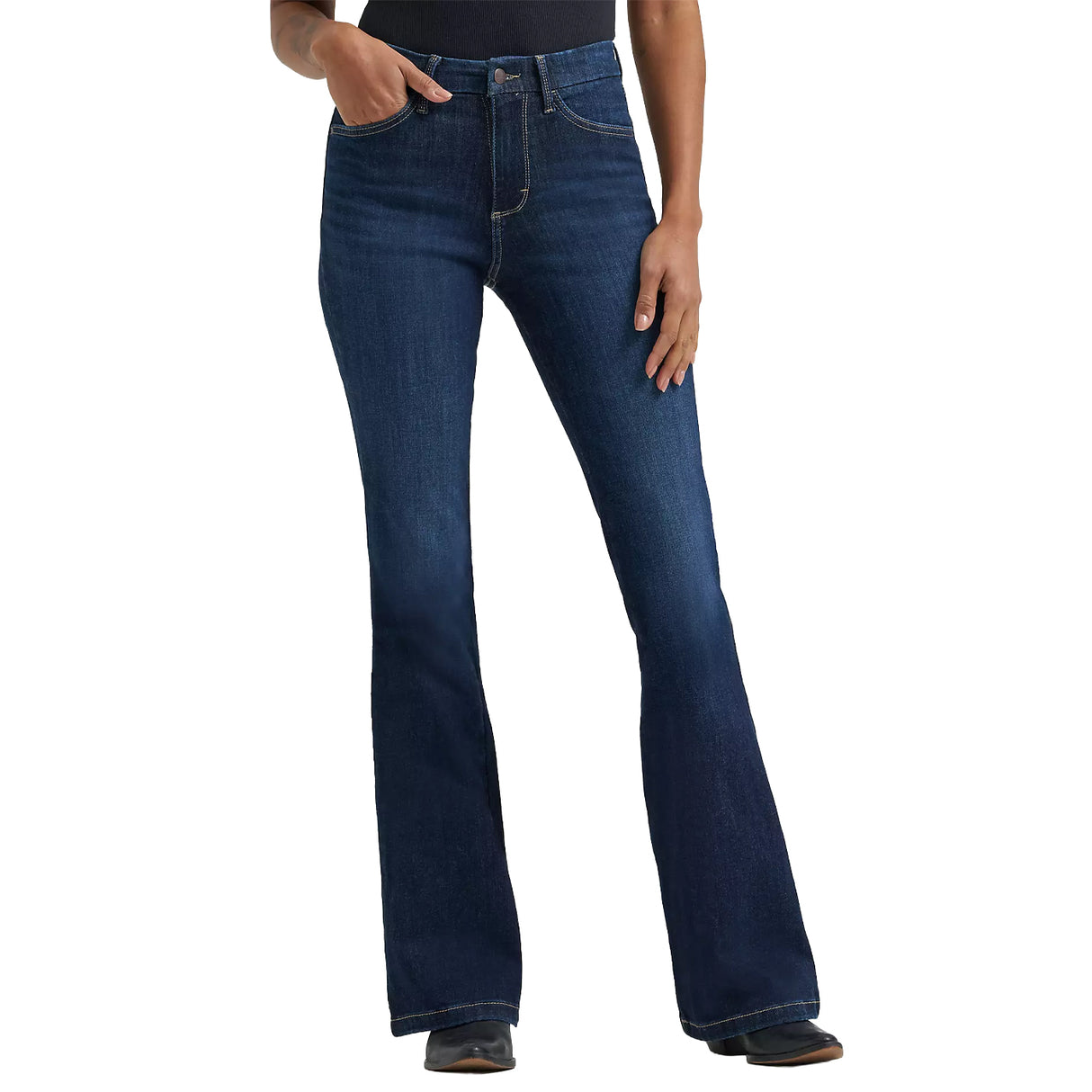 Wrangler Jean évasé taille haute sur mesure - Texte manquant
