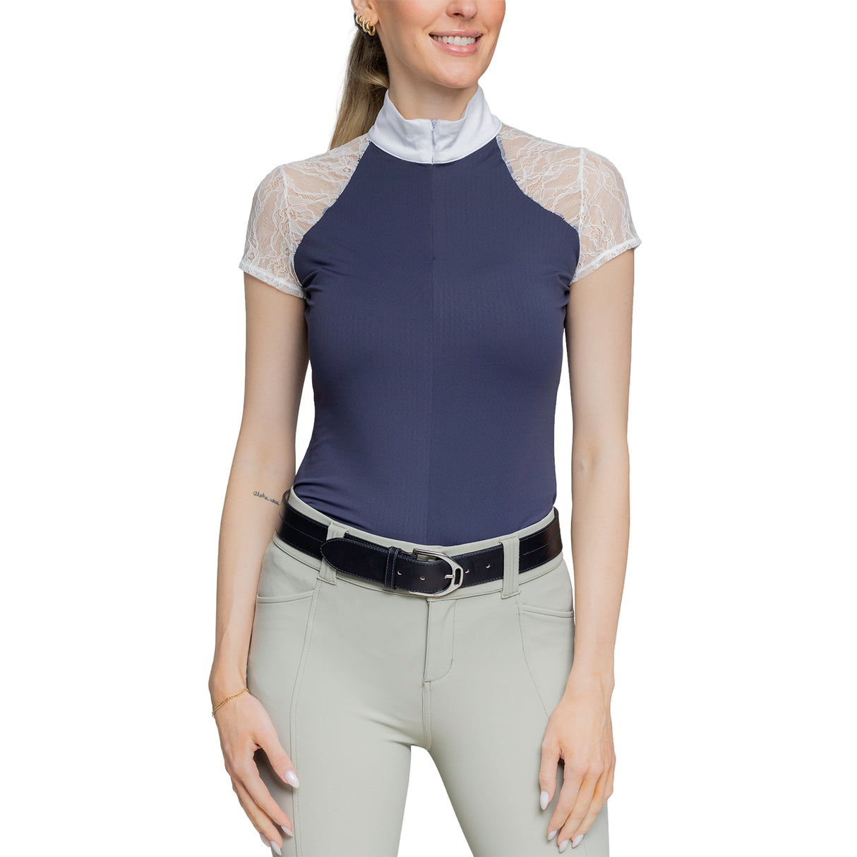 Chemise de concours Kastel Denmark à manches courtes et garniture en dentelle