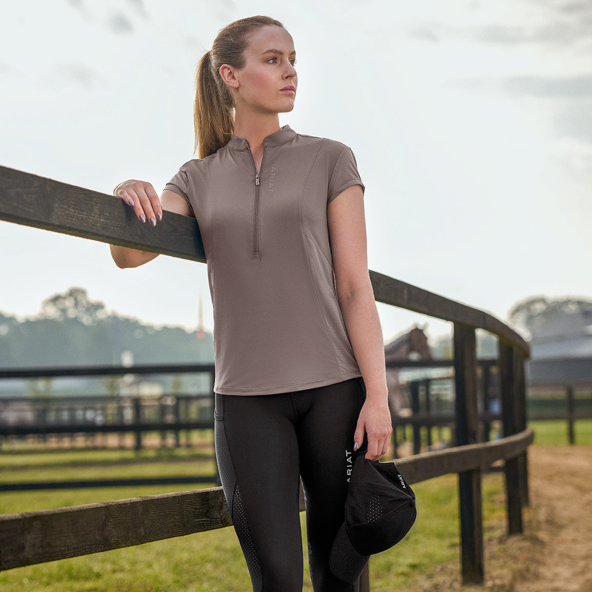 Ariat Breathe Half Zip Cap Sleeve Base Layer