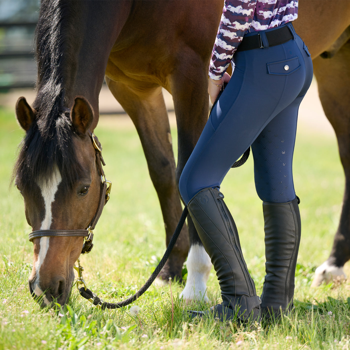 Pantalon équitation full grip denim femme Ariat Halo marine Pantalon équitation full grip denim femme Ariat Halo marine