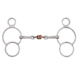 Mors Jake Adams 2 anneaux releveur double brisure avec triple rouleau en cuivre
