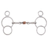Mors Jake Adams 2 anneaux releveur double brisure avec triple rouleau en cuivre