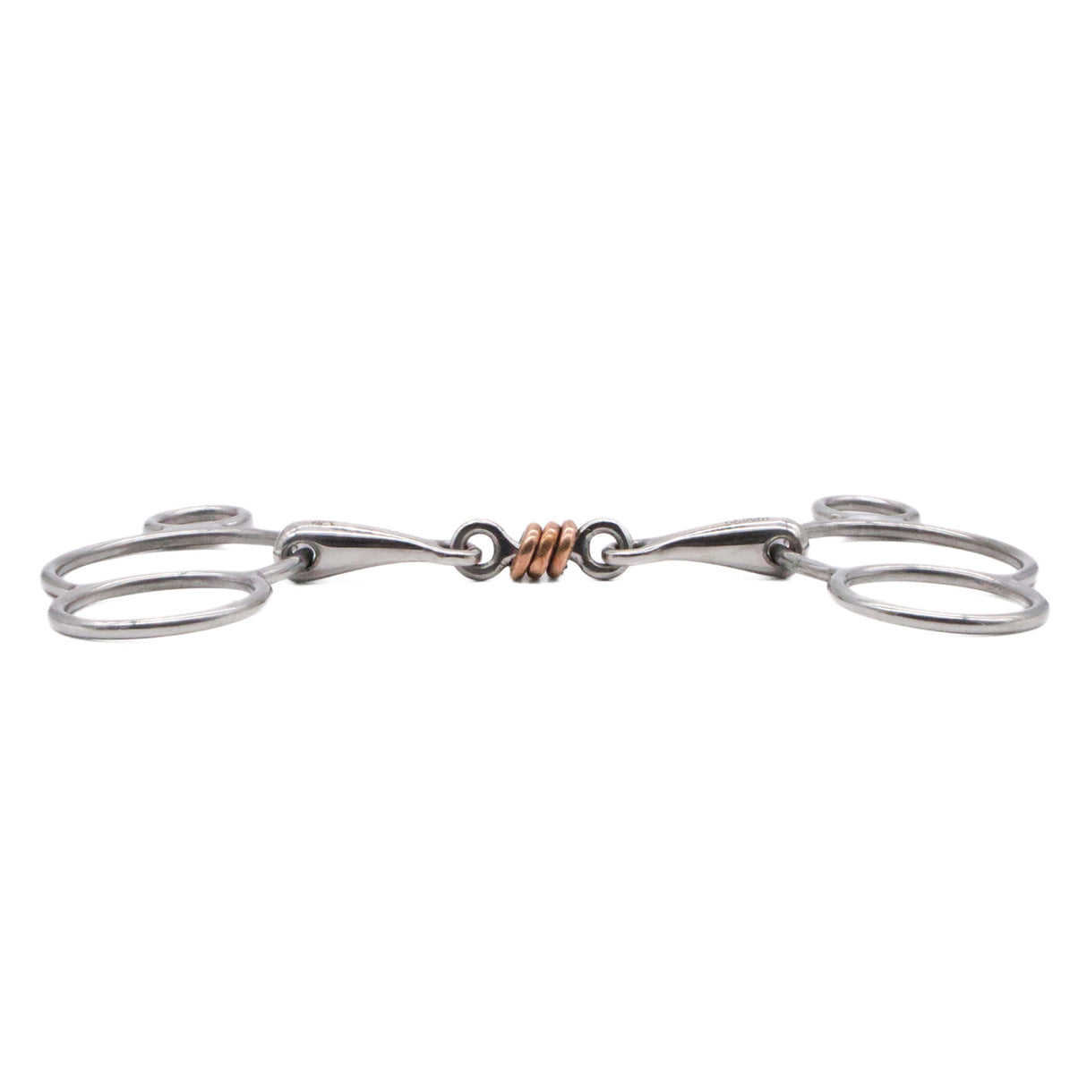 Mors Jake Adams 2 anneaux releveur double brisure avec triple rouleau en cuivre
