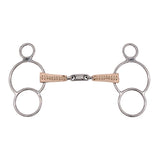Jake Adams Mors de filet double brisure en cuir avec anneaux releveurs et pastille