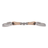 Jake Adams Mors de filet double brisure en cuir avec anneaux releveurs et pastille