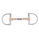 Jake Adams Dee Ring Double Jointed Leather Bit W/ Lozenge