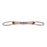 Jake Adams Loose Ring Double Jointed Leather Bit W/ Lozenge