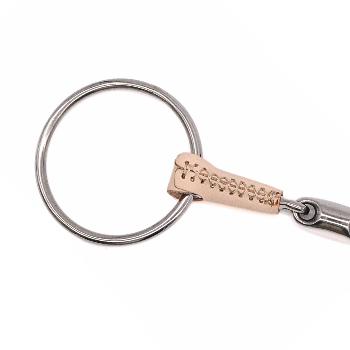 Jake Adams Loose Ring Double Jointed Leather Bit W/ Lozenge
