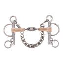 Mors Jake Adams Pelham double brisure avec plaquette en cuir