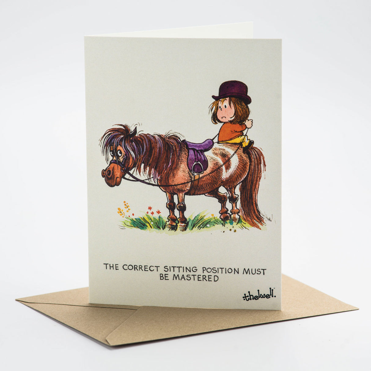 Thelwell Sitting Position Greeting Card