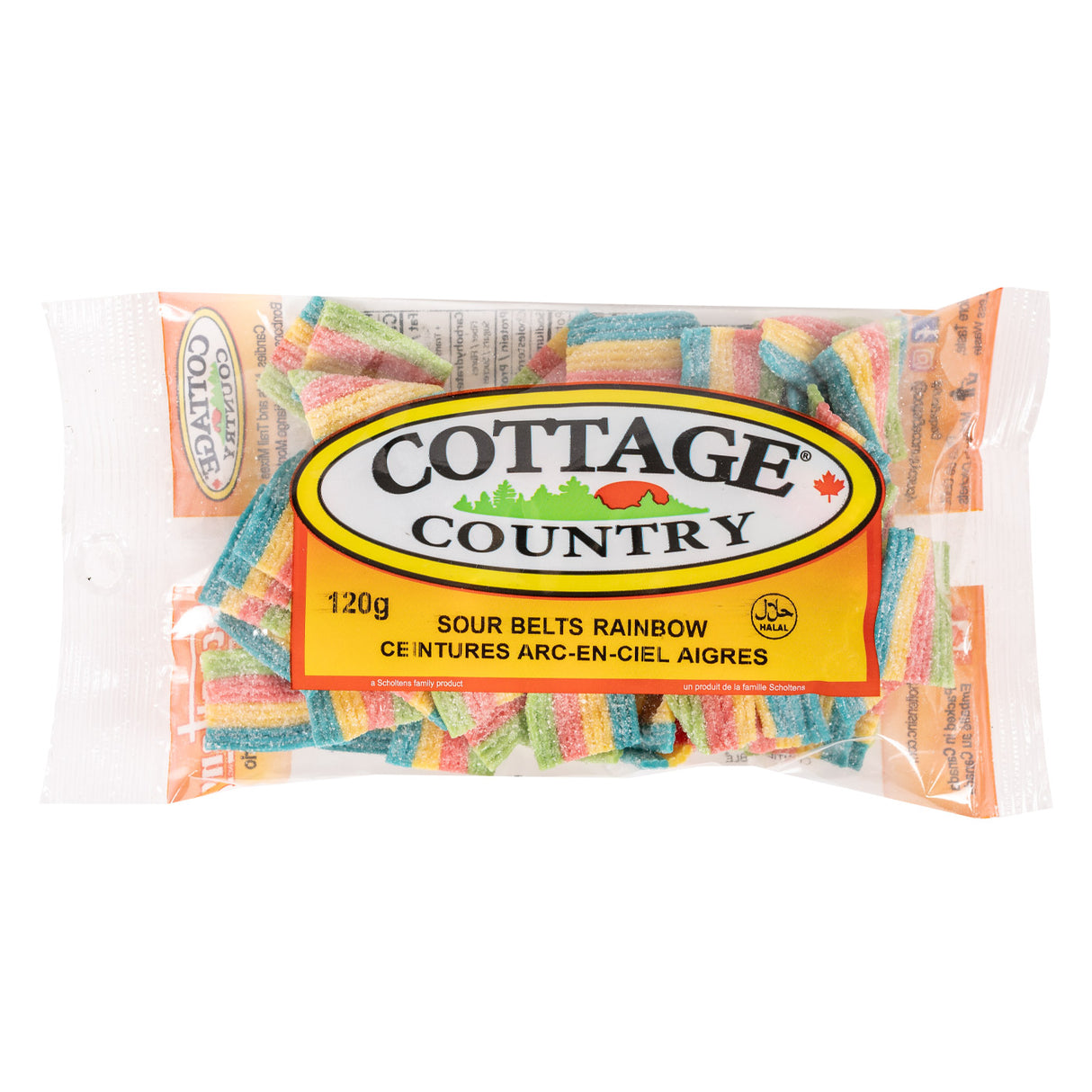 Cottage Country Sour Belts Rainbow 120 g