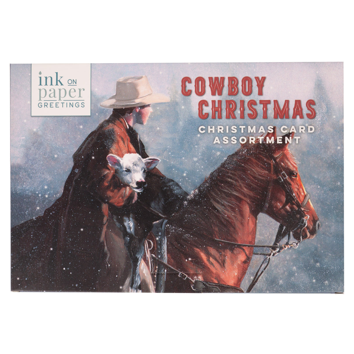 Encre sur papier Coffret de cartes de Noël Cowboy